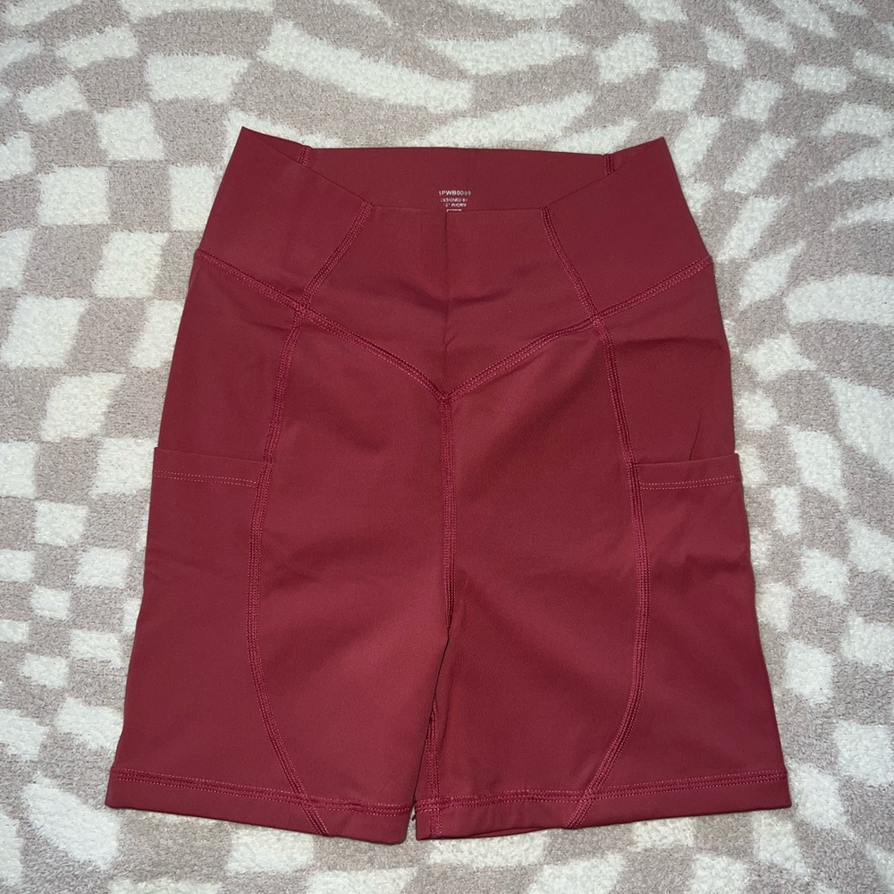 Pink High-Waisted Workout Shorts